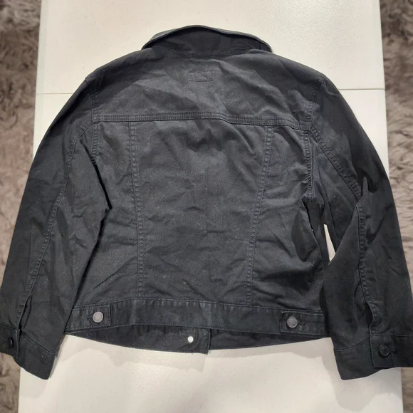 Woman Black Denim Jacket Talla S Hecho En Indonesia 97%cotton 3%spandex - Picture 6 of 7